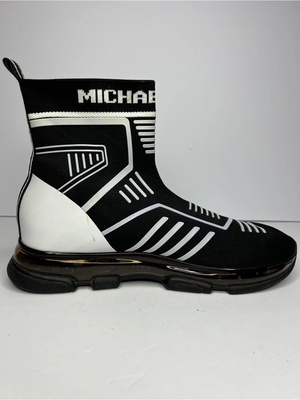 Michael Kors Skyler Black Knit Sock Sneaker Wedge Booties No Box